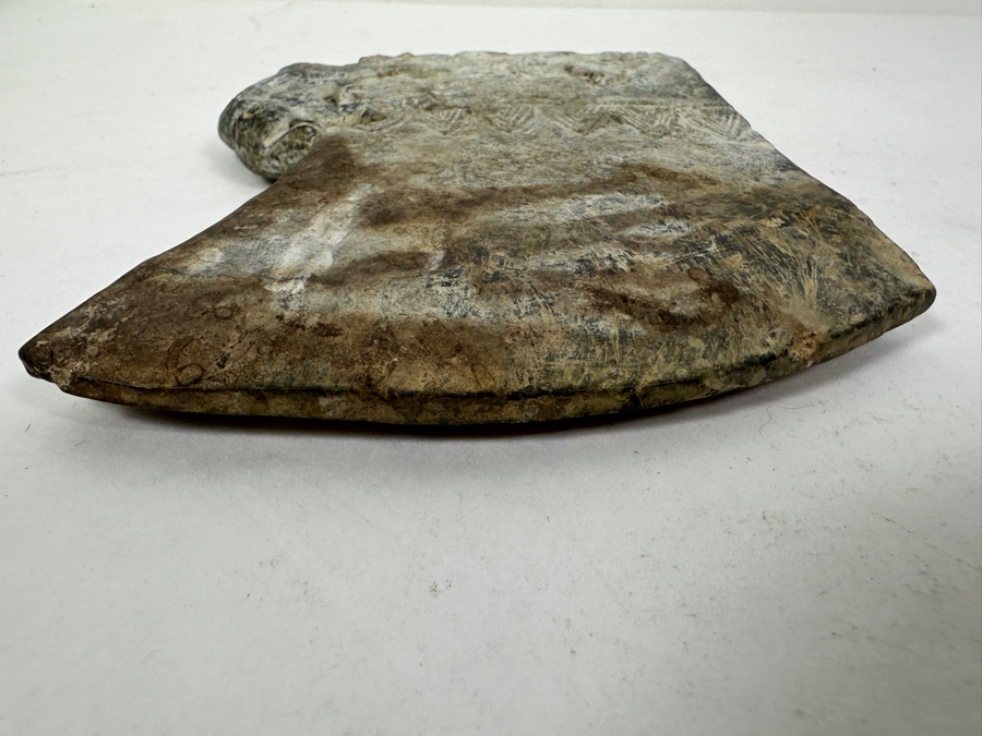 Vintage Chinese Carved Green Stone Ax Blade 6'W X 5'H X 0.5'D [Photo 5]