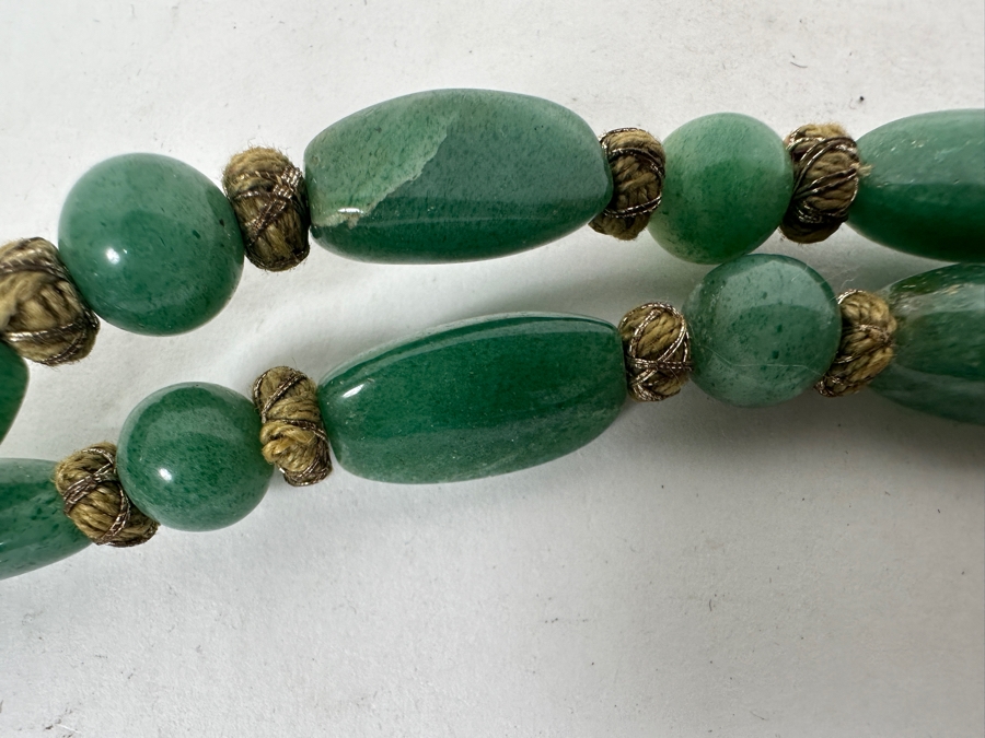 Wonderful Vintage Chinese Green Jade 50' Necklace [Photo 9]