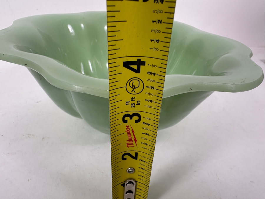 Vintage Chinese Green Glass 9'W Bowl And Vintage Chinese Blue Glass 12' Dish Both Marked China [Photo 14]