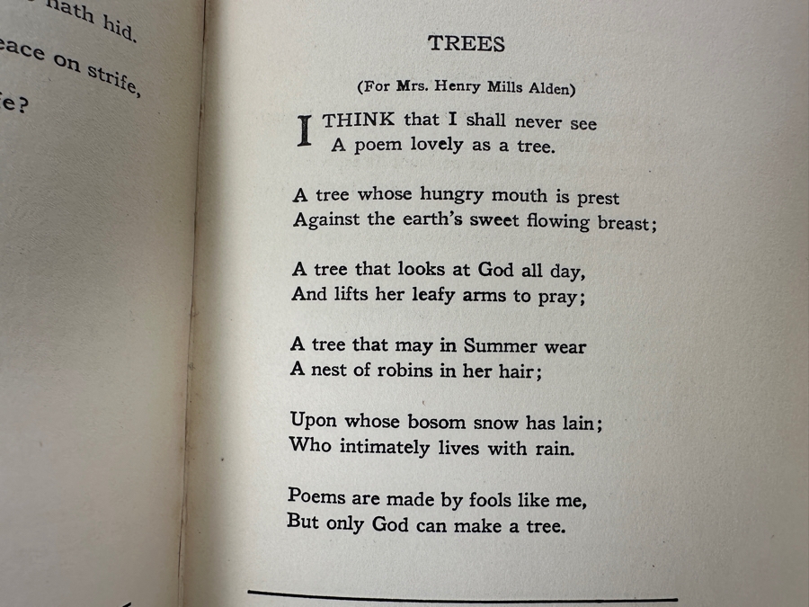 Antique 1914 First Edition Hardcover Book Trees And Other Poems By Joyce Kilmer Published By George H. Doran Company (Biding Has Slight Damage) [Photo 11]