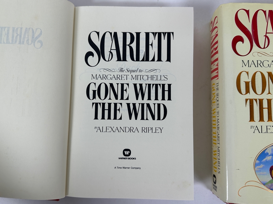 Pair Of First Printing September 1991 Hardcover Books Scarlett The Sequel To Margaret Mitchell's Gone With The Wind By Alexandra Ripley [Photo 4]