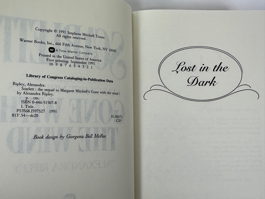 Pair Of First Printing September 1991 Hardcover Books Scarlett The Sequel To Margaret Mitchell's Gone With The Wind By Alexandra Ripley [Photo 2]