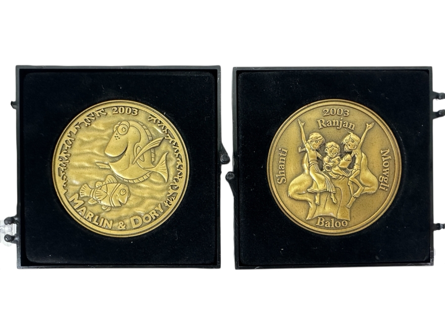 Pair Of Walt Disney's Collector's Series Coins For The Jungle Book 2 And Pixar's Finding Nemo