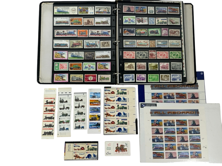Railroad Mint And Postmarked Stamps From The United States And The World - See Photos