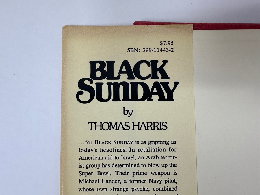Vintage 1975 First Edition Hardcover Book Black Sunday By Thomas Harris [Photo 7]