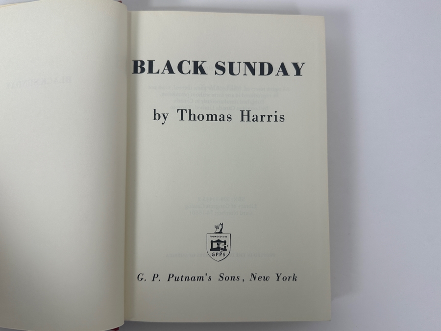 Vintage 1975 First Edition Hardcover Book Black Sunday By Thomas Harris [Photo 8]