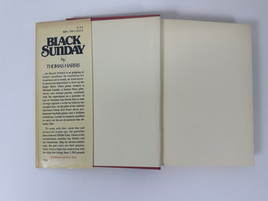 Vintage 1975 First Edition Hardcover Book Black Sunday By Thomas Harris [Photo 5]