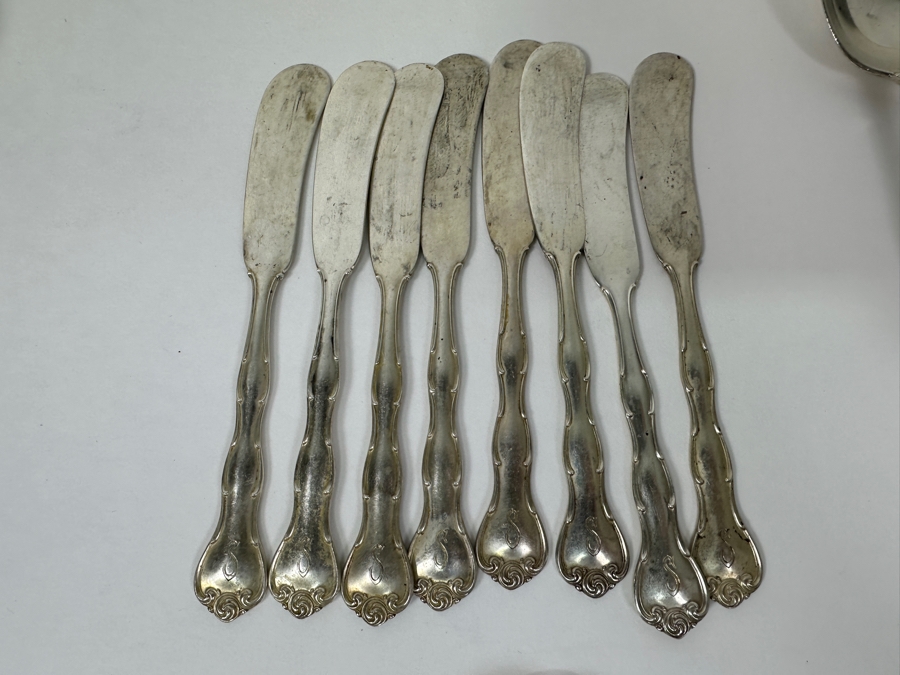 Gorham Rondo Sterling Silver Flatware Service - 51 Pieces - See Description For Breakdown - Sterling Silver Weighs 1,595g = $3,400 Silver Melt Value Not Including Knives [Photo 18]