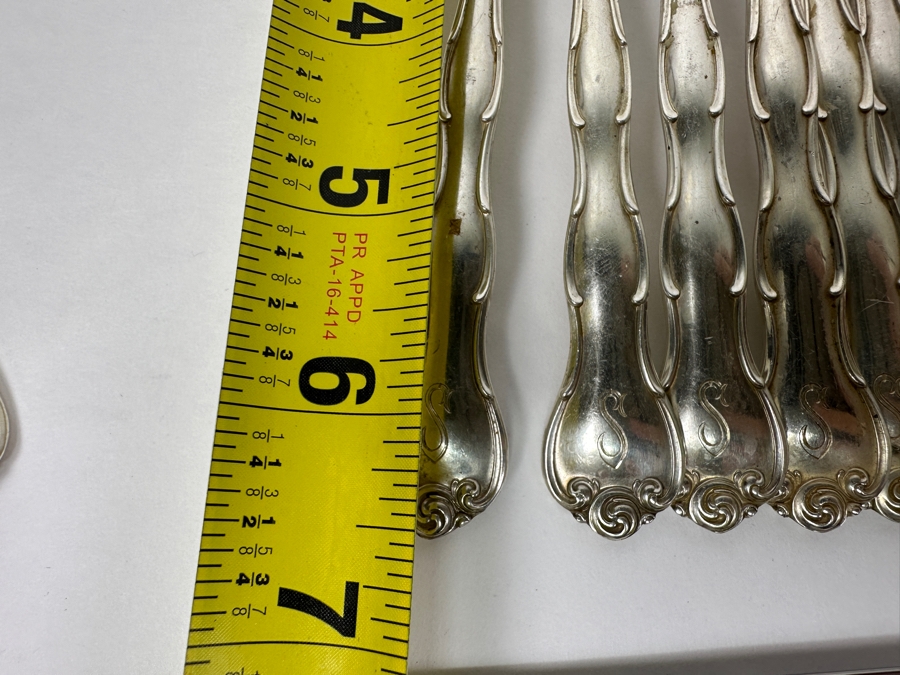 Gorham Rondo Sterling Silver Flatware Service - 51 Pieces - See Description For Breakdown - Sterling Silver Weighs 1,595g = $3,400 Silver Melt Value Not Including Knives [Photo 13]
