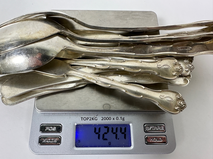 Gorham Rondo Sterling Silver Flatware Service - 51 Pieces - See Description For Breakdown - Sterling Silver Weighs 1,595g = $3,400 Silver Melt Value Not Including Knives [Photo 20]