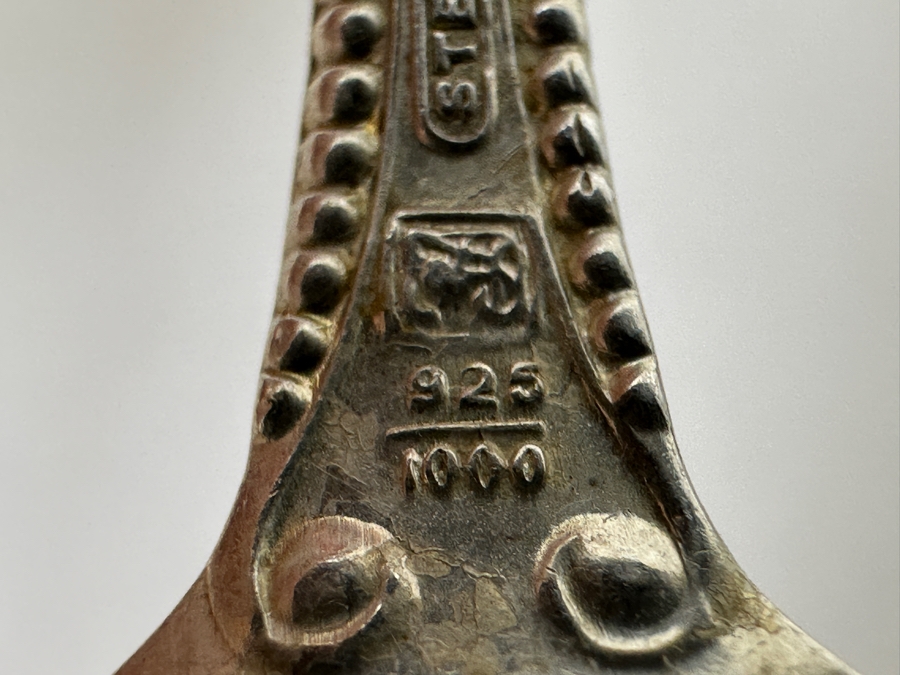 (3) Sterling Silver Spoons And Knife Spreader 109g [Photo 8]