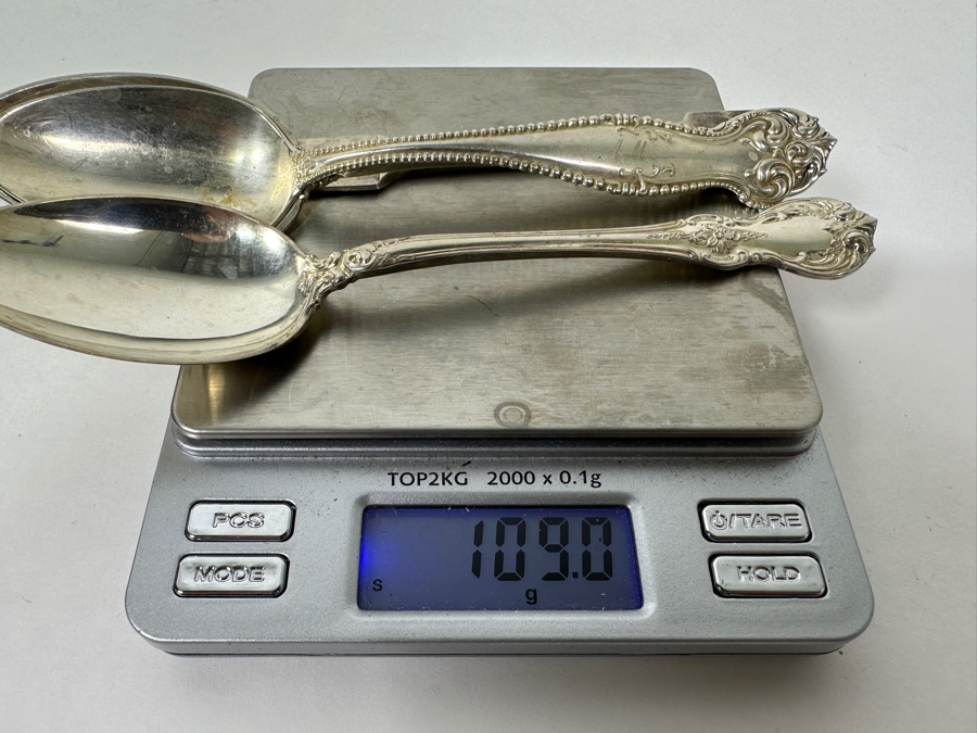 (3) Sterling Silver Spoons And Knife Spreader 109g [Photo 9]