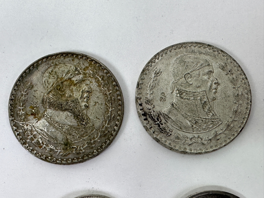 (1) 1935 Silver German 5 Reichsmark Coin, (1) 1960 Silver German 5 Deutsche Mark Coin And Pair Of Silver 1 Peso Mexican Coins [Photo 9]