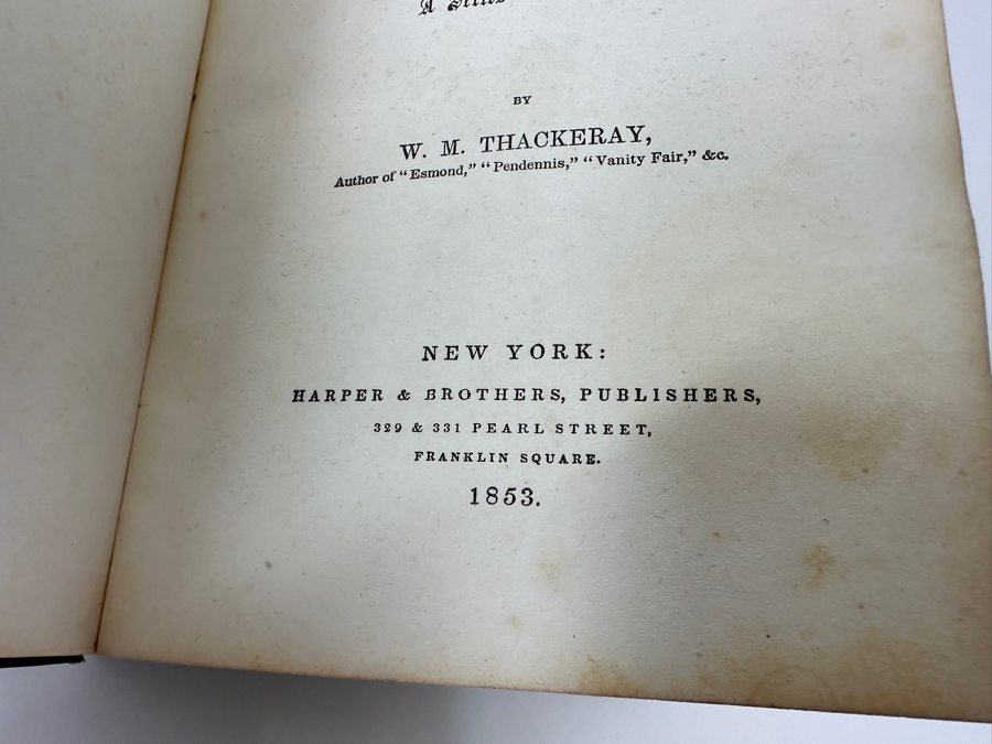 Antique 1853 First Edition Hardcover Book English Humourists Of The Eighteenth Century - A Series Of Lectures By W. M. Thackeray Published By Harper & Brothers [Photo 4]