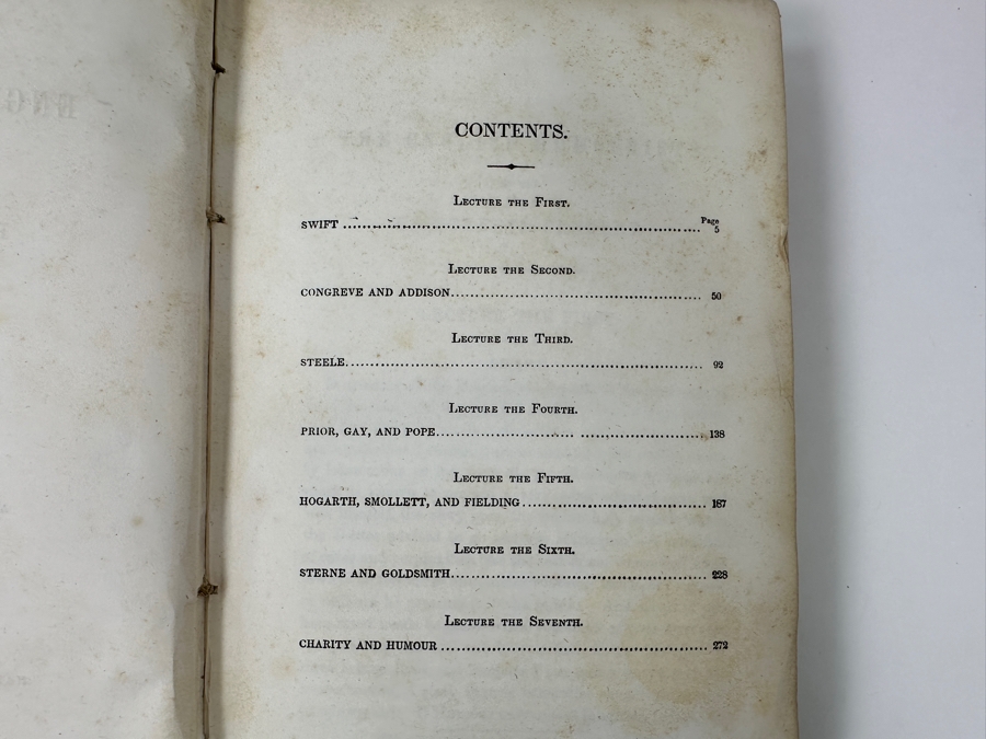 Antique 1853 First Edition Hardcover Book English Humourists Of The Eighteenth Century - A Series Of Lectures By W. M. Thackeray Published By Harper & Brothers [Photo 5]