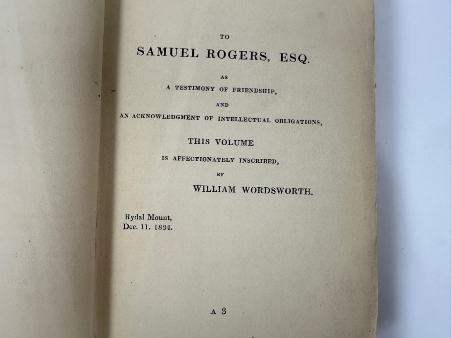 Antique 1835 First Edition Hardcover Book Yarrow Revisited And Other Poems By William Wordsworth London [Photo 7]