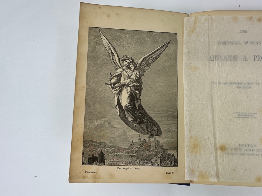 Antique Hardcover Book The Poetical Works Of Adelaide A. Procter With And Introduction By Charles Dickens Illustrated Boston D. Lothrop And Company [Photo 3]