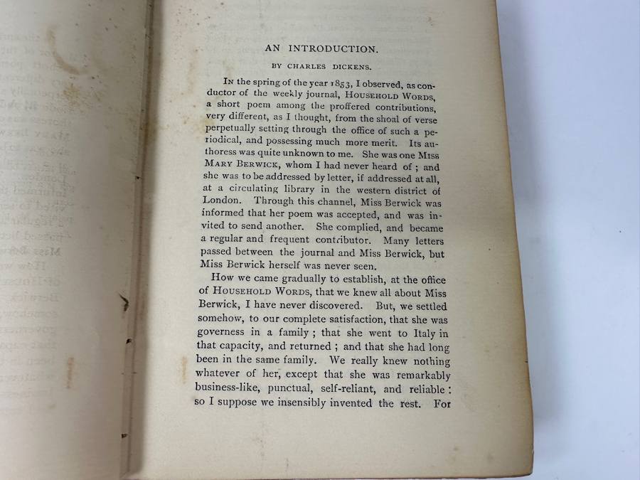 Antique Hardcover Book The Poetical Works Of Adelaide A. Procter With And Introduction By Charles Dickens Illustrated Boston D. Lothrop And Company [Photo 6]