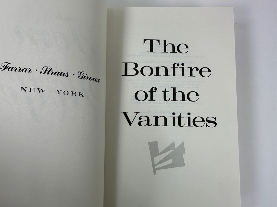 Vintage 1987 First Printing Hardcover Book The Bonfire Of The Vanities By Tom Wolfe [Photo 4]