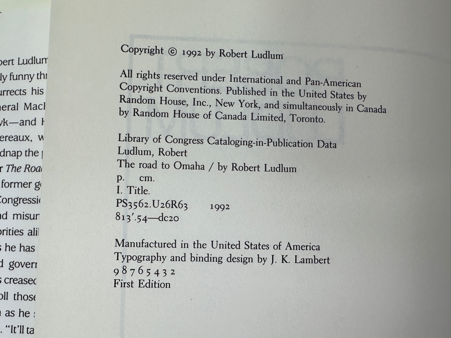 Pair Of Robert Ludlum First Edition Hardcover Books: The Road To Omaha And The Apocalypse Watch [Photo 7]