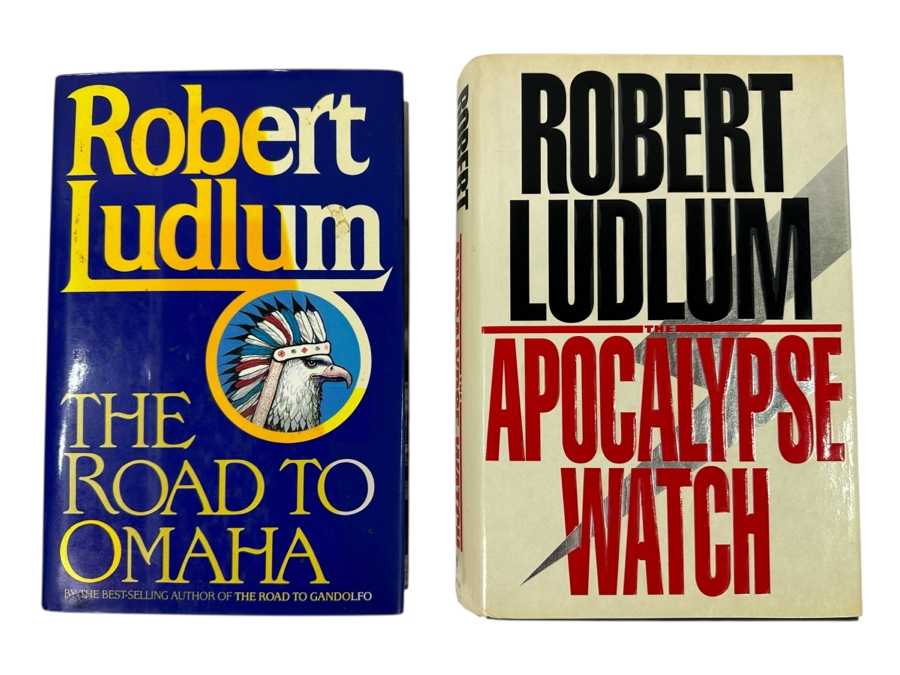 Pair Of Robert Ludlum First Edition Hardcover Books: The Road To Omaha And The Apocalypse Watch