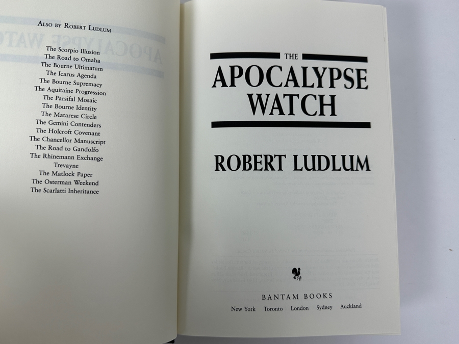 Pair Of Robert Ludlum First Edition Hardcover Books: The Road To Omaha And The Apocalypse Watch [Photo 3]