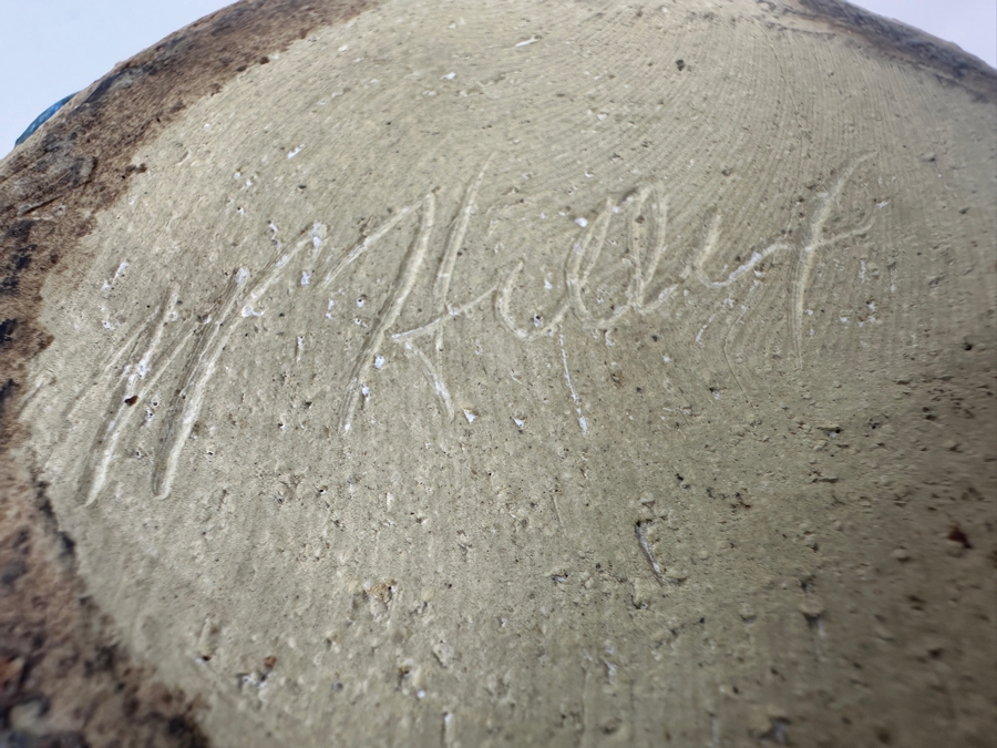 Vintage Art Pottery Vase Signed Underneath 9W X 9H [Photo 8]