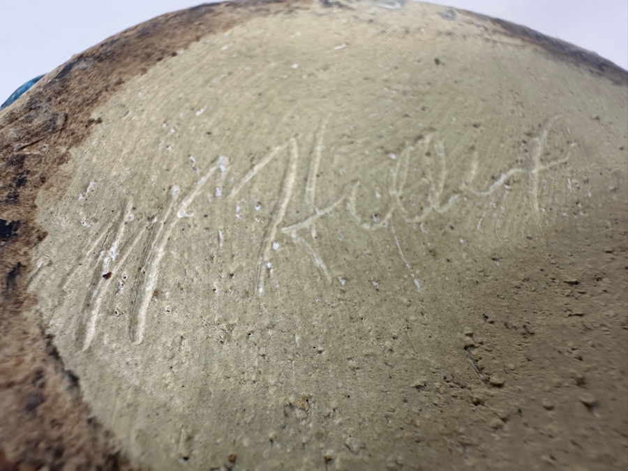 Vintage Art Pottery Vase Signed Underneath 9W X 9H [Photo 9]