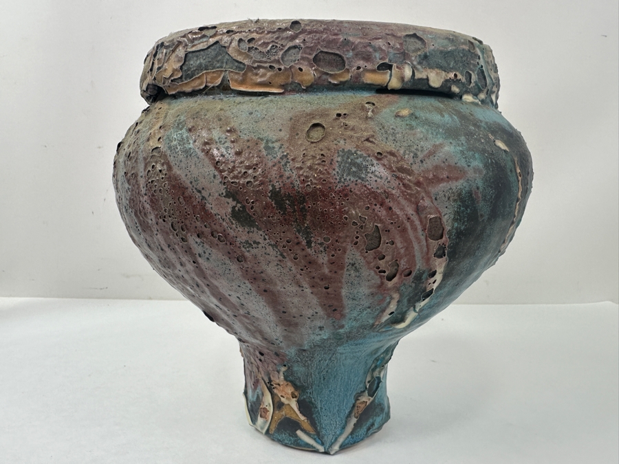 Vintage Art Pottery Vase Signed Underneath 9W X 9H [Photo 6]