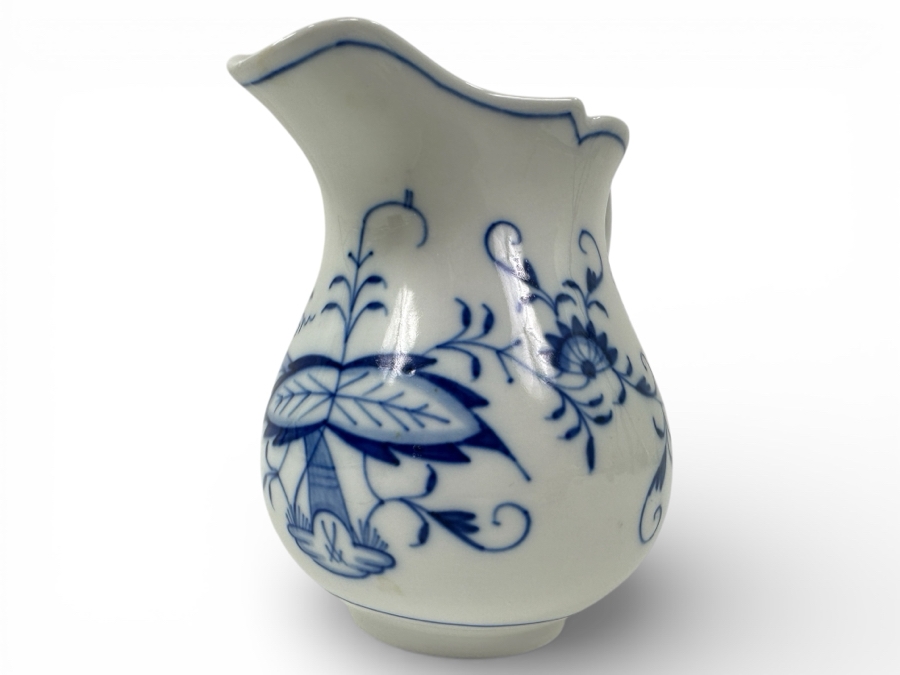 Meissen Germany Blue Onion Hand Painted Porcelain Mini Pitcher 5'H