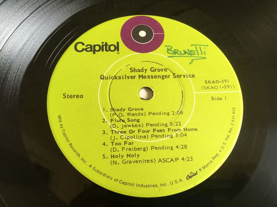 Quicksilver - Shady Grove - Capitol Records ‎- SKAO-391 [Photo 5]