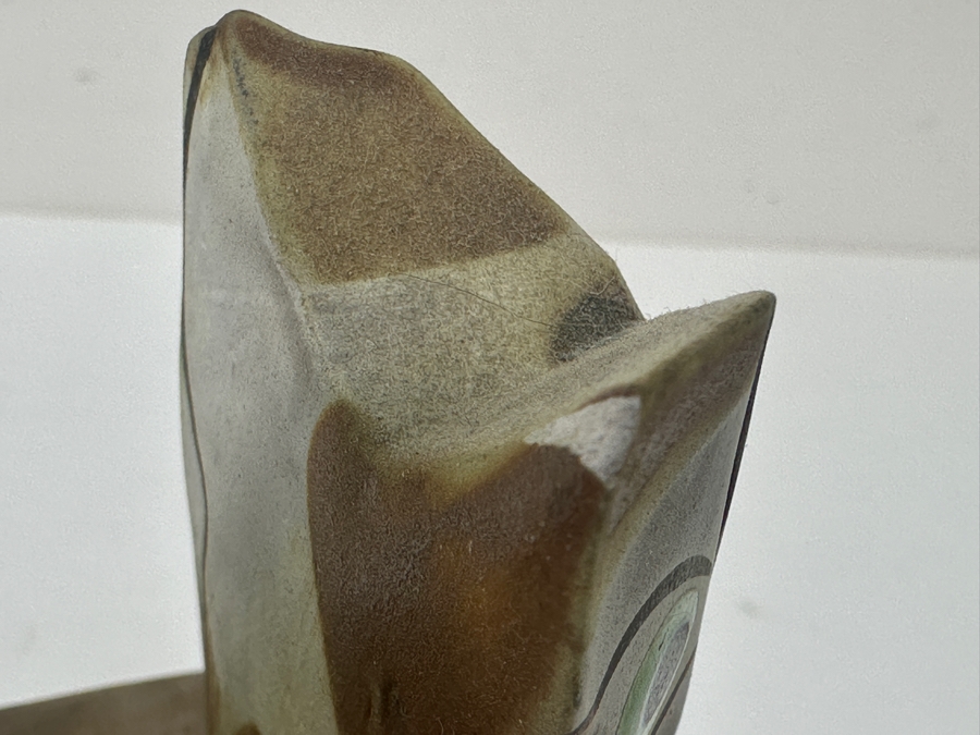 Signed Abstract Pottery Cat Figurine 4.5'W X 7.25'H [Photo 11]