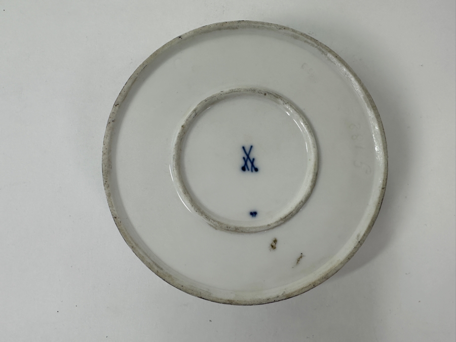 Meissen Germany Blue Onion Hand Painted Porcelain Dish/Bowl 4.75'W x 1.25'H [Photo 9]