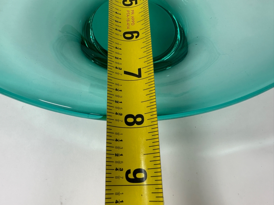 Vintage Per Lütken for Holmegaard Turquoise Handblown Art Glass Bowl 10.5'W x 8'D x 4'H [Photo 8]