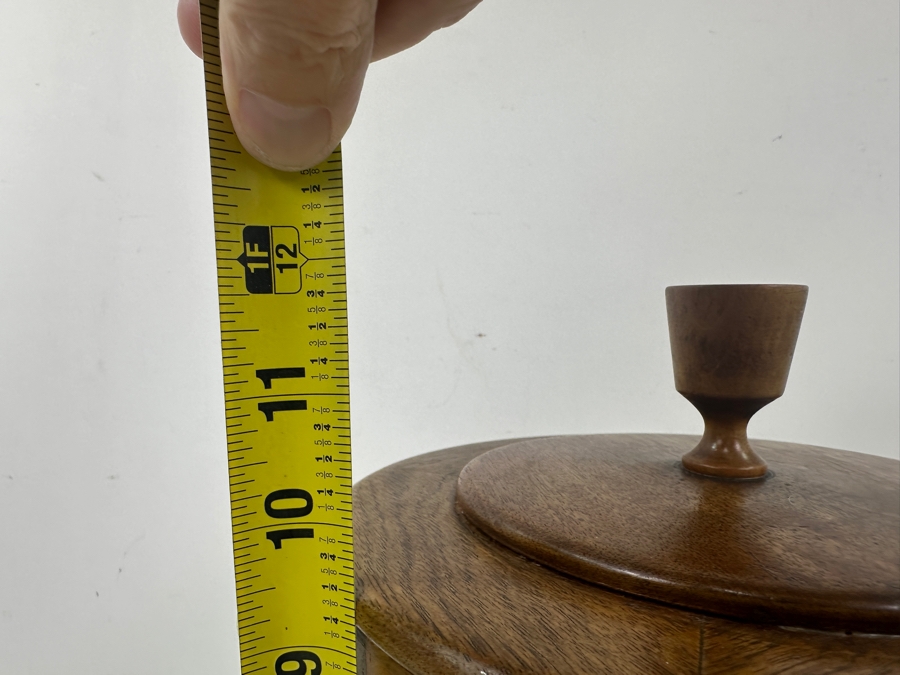 Vintage Mission Style Inlaid Wood Box with Pedestal Base 12'H [Photo 11]