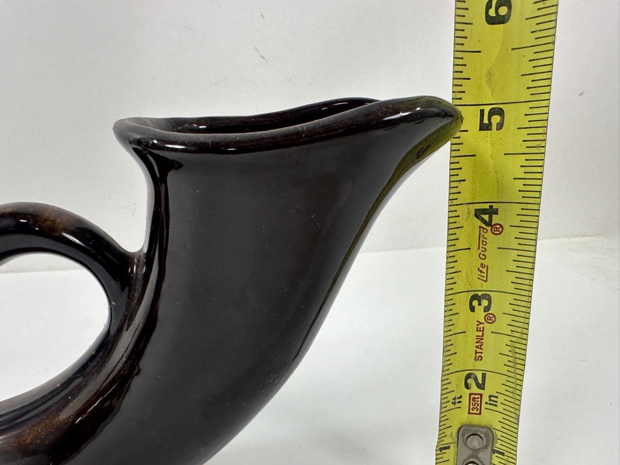 Vintage MCM Signed Anna Van Briggle Art Pottery Cornucopia Vase / Pitcher [Photo 6]