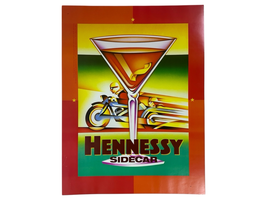 1998 Hennessy Art Deco Sidecar Print Advertisement Originally in Playboy Magazine