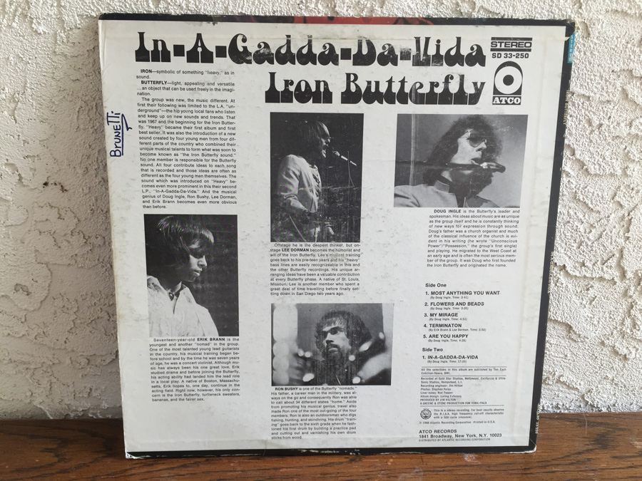 Iron Butterfly ‎- In-A-Gadda-Da-Vida - ATCO Records ‎- SD 33-250 [Photo 2]