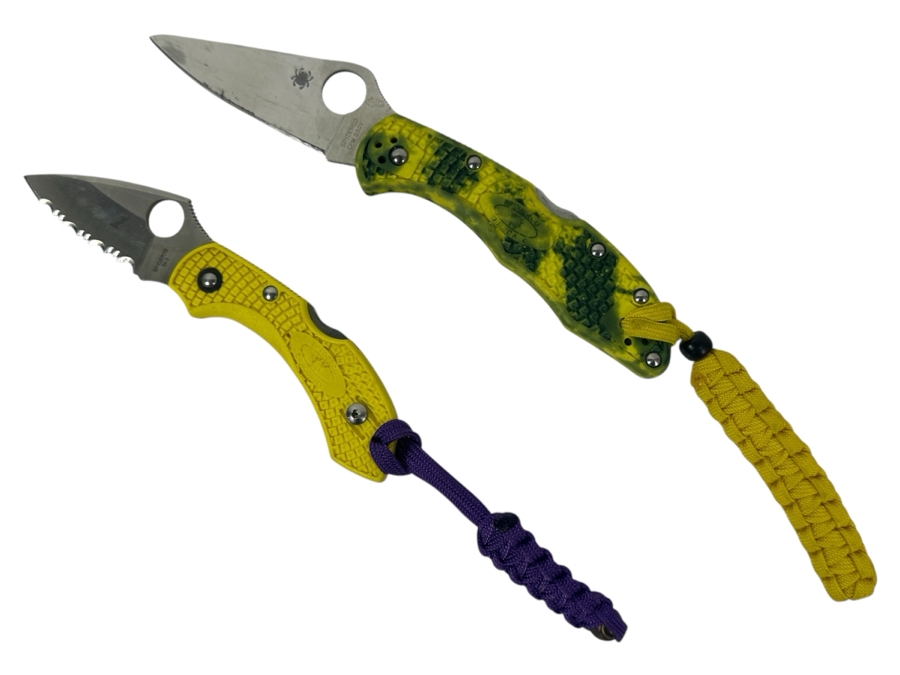 Pair Of Spyderco Folding Pocket Knives: CPM S30V And H-1
