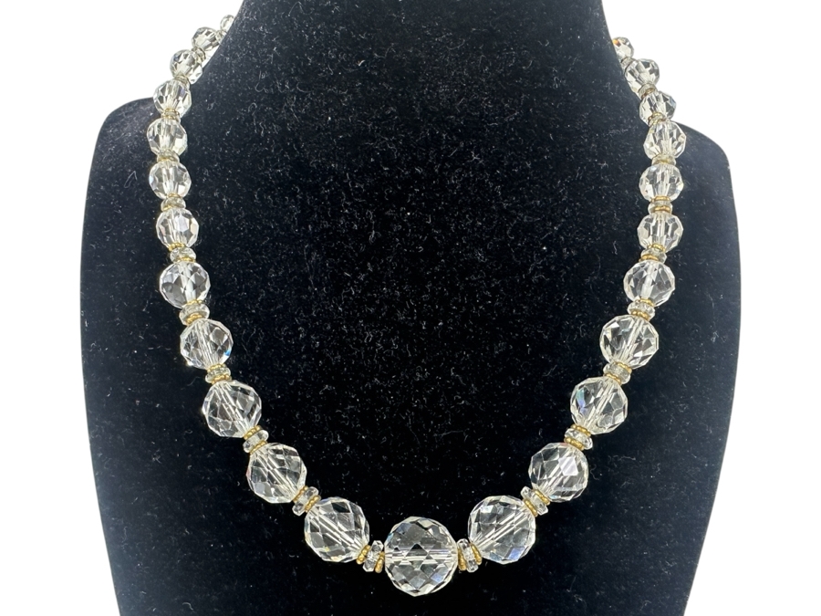 Vintage Crystal Graduated Bead 16' Necklace