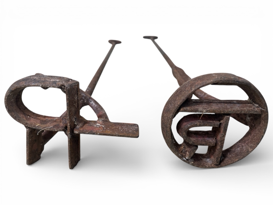 Antique Western Cattle Branding Irons 36'L and 31'L