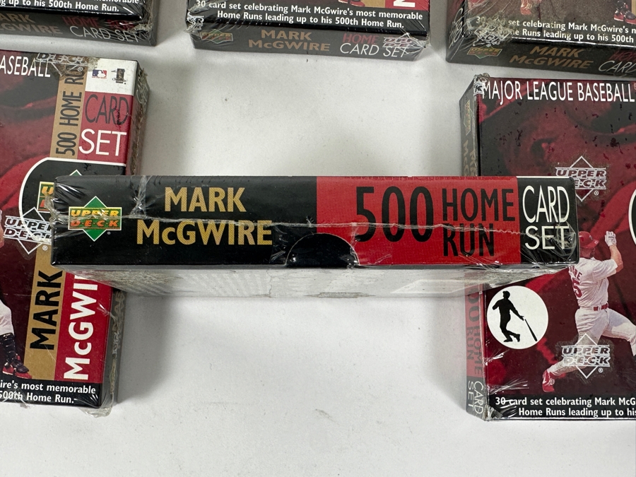 (8) Factory Sealed Upper Deck Mark McGwire 500 Home Run Card Set And (1) Mark McGwire Personal Model Mini Baseball Bat [Photo 8]