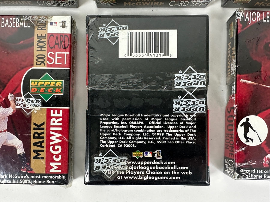 (8) Factory Sealed Upper Deck Mark McGwire 500 Home Run Card Set And (1) Mark McGwire Personal Model Mini Baseball Bat [Photo 6]