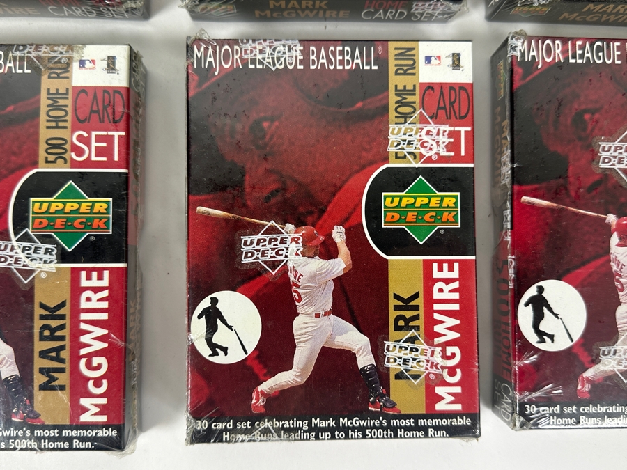 (8) Factory Sealed Upper Deck Mark McGwire 500 Home Run Card Set And (1) Mark McGwire Personal Model Mini Baseball Bat [Photo 5]
