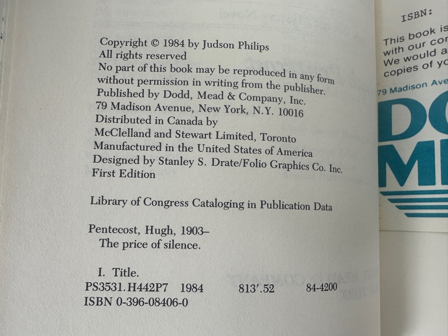 (5) Hugh Pentecost Hardcover Books - (3) First Edition Books [Photo 14]