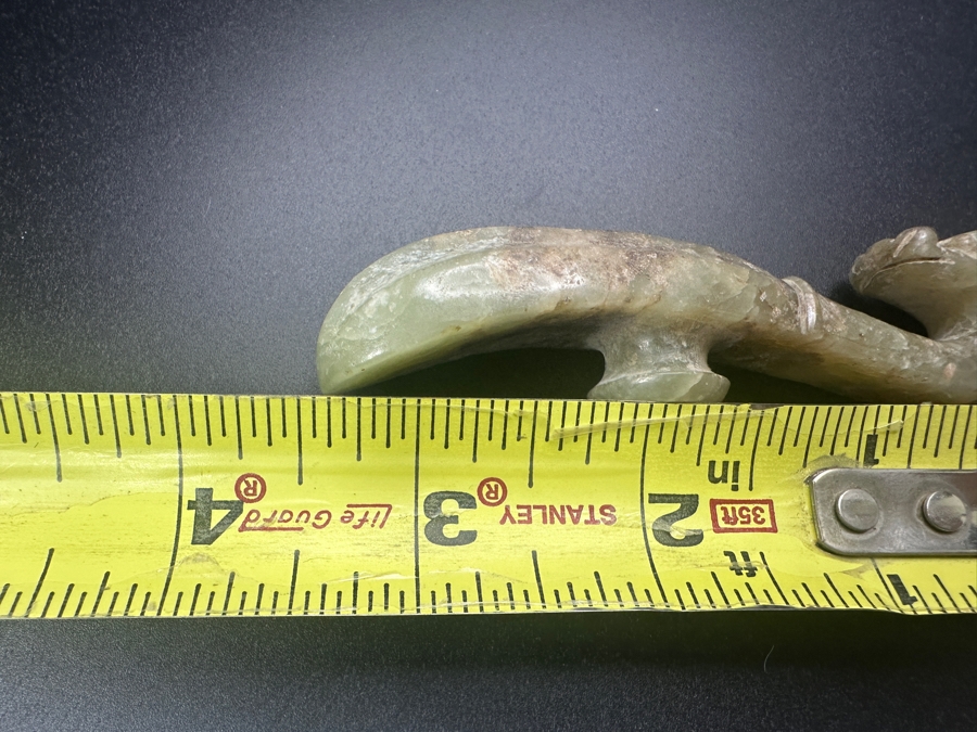 Vintage Chinese Carved Jade Belt Hook 3.5'L [Photo 6]