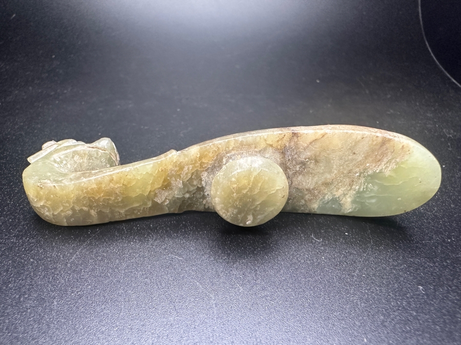 Vintage Chinese Carved Jade Belt Hook 3.5'L [Photo 4]