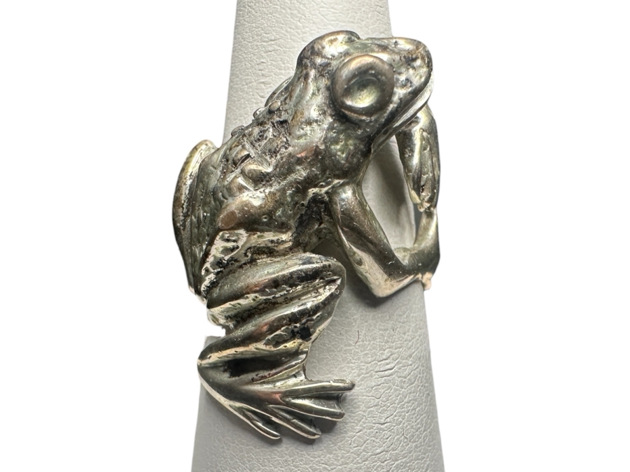 Sterling Silver Frog Ring 15.8g Size 8.25 