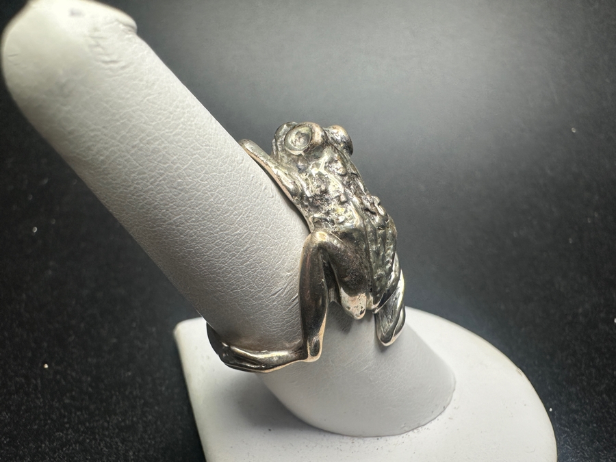 Sterling Silver Frog Ring 15.8g Size 8.25  [Photo 4]