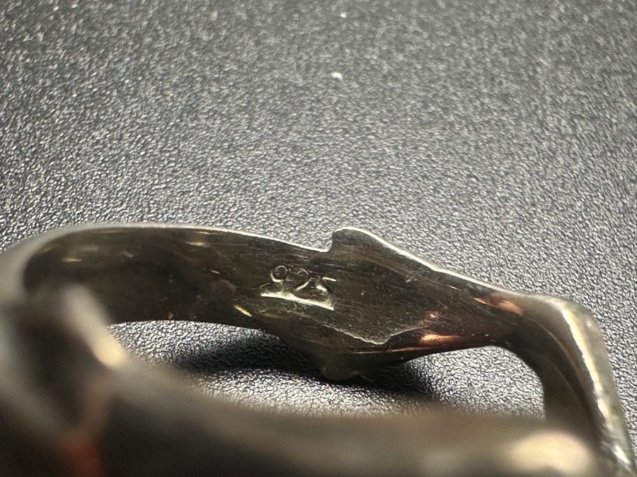 Sterling Silver Frog Ring 15.8g Size 8.25  [Photo 6]